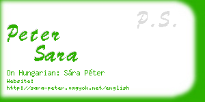 peter sara business card